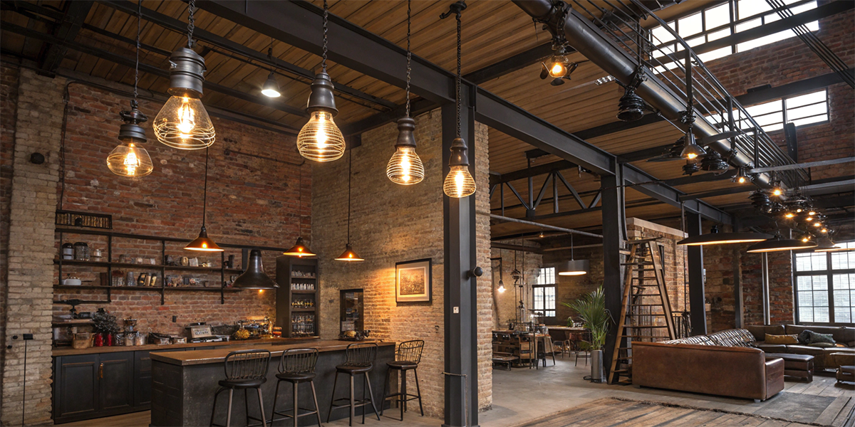 Adaptive Reuse: Transforming Industrial Spaces into Chic Homes 7 industrial home opt for lighting fixtures that en