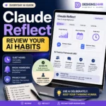 Illustration of Claude Reflect with an AI usage dashboard, quiet hours, reflection checklist, and AI Helps versus Keep Human guidance