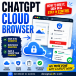 ChatGPT Cloud Browser guide showing a remote browser, secure website sign-in and delegated web task