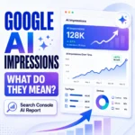 Google Search Console AI report showing AI impressions and website visibility