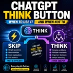 ChatGPT Think button guide showing when to use deeper reasoning and when to skip it