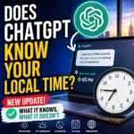 Does ChatGPT know your local time explained with a clock and local-time interface