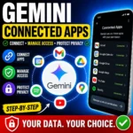 Gemini Connected Apps guide showing app connections, access controls and privacy settings