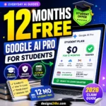 Google AI Pro student offer 2026 showing a 12-month free student plan and verification concept