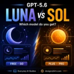 GPT-5.6 Luna vs Sol comparison showing Free and Go with Luna and Plus and Pro with Sol