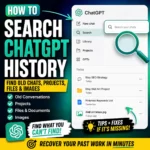 Search ChatGPT history to find old chats, projects, files, and images