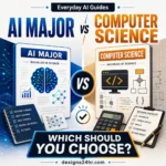 AI major vs computer science comparison showing degree choice, coursework, flexibility and AI career considerations.