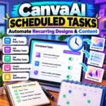 Canva AI scheduled tasks guide for automating recurring designs and content