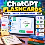 ChatGPT flashcards guide showing interactive study cards from notes