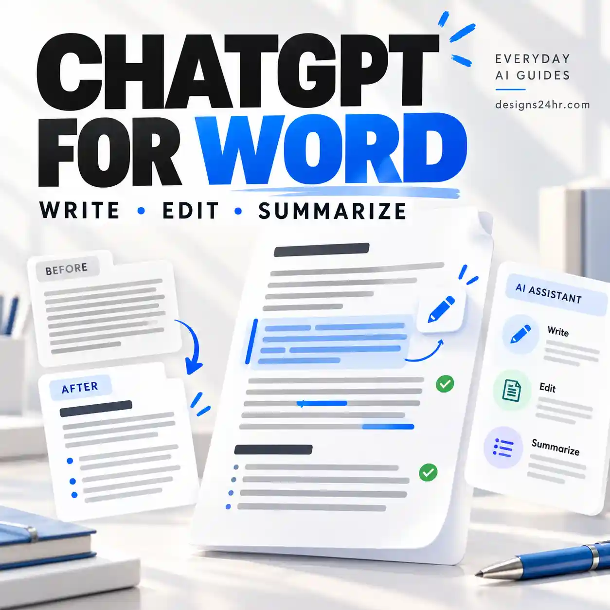 ChatGPT for Word guide for installing, editing and summarizing documents