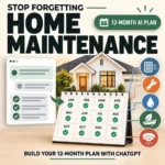ChatGPT home maintenance schedule organized into a 12-month household maintenance plan