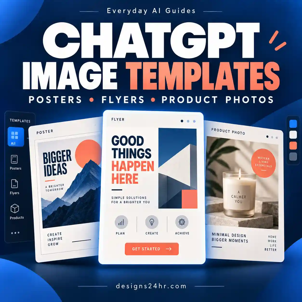 ChatGPT image templates for posters, flyers and product photos