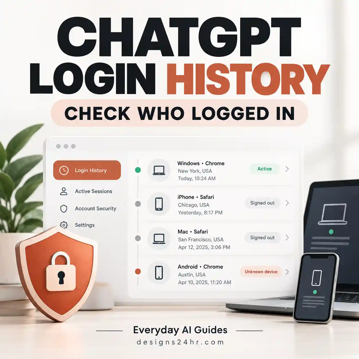 ChatGPT login history and account security checks guide