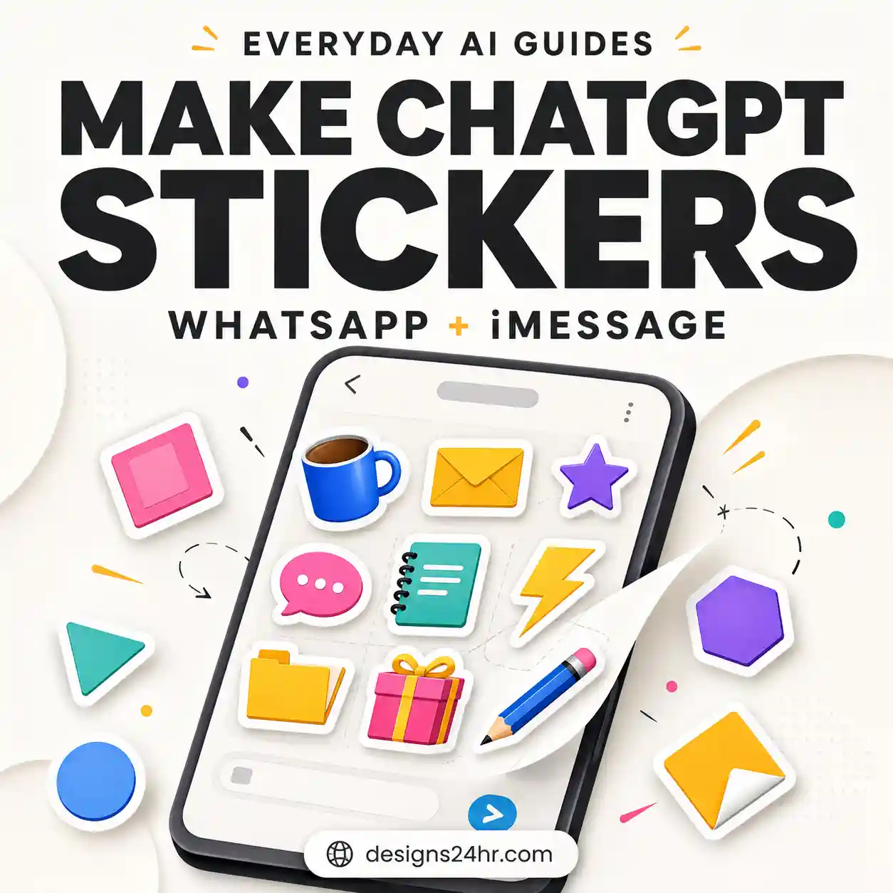 ChatGPT stickers guide showing custom sticker packs for WhatsApp and iMessage