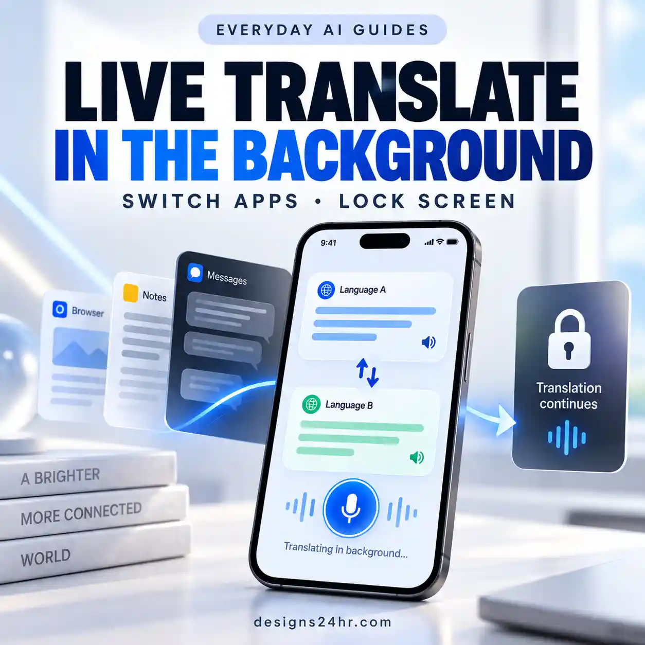 Google Translate background live translation on Android while switching apps or locking the screen