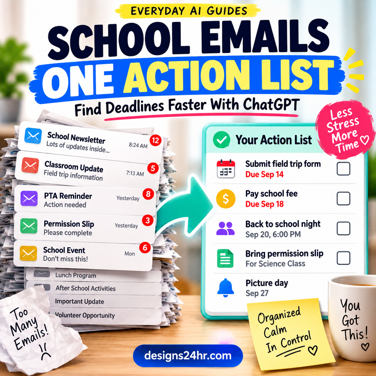 How to summarize school emails with ChatGPT into actions and deadlines
