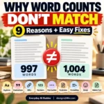 Two word counters showing different results to explain why word counts don't match