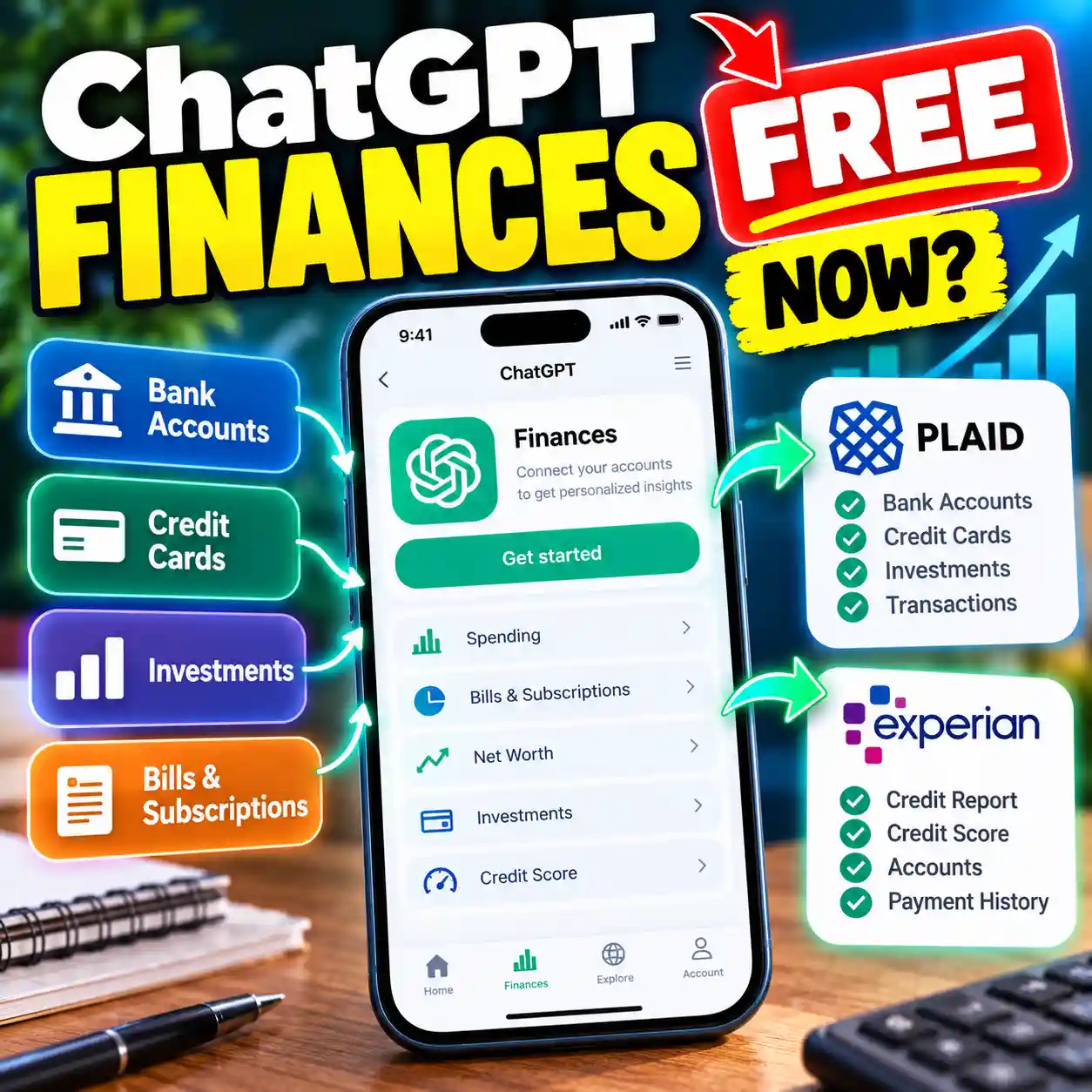 ChatGPT Finances free plan account connection guide