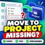 Illustration explaining why ChatGPT Move to Project is missing and how to fix it.