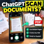 ChatGPT Scan Documents camera feature for scanning paper notes to PDF