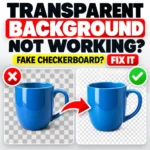 Comparison showing a fake checkerboard background and a genuinely transparent PNG image.