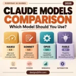 Claude models comparison chart showing Haiku, Sonnet, Opus, and Fable for 2026