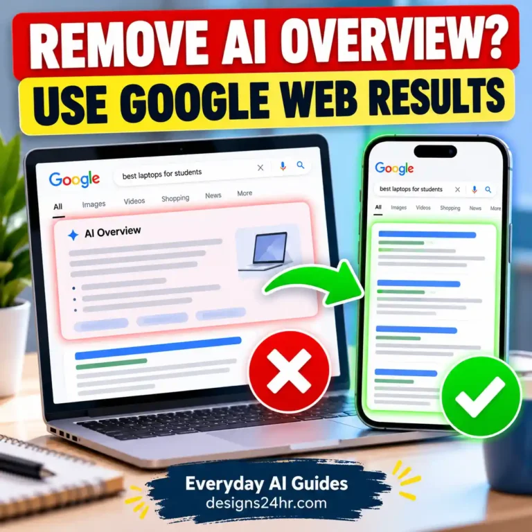 How to get rid of AI Overview using Google Web search results on desktop and mobile