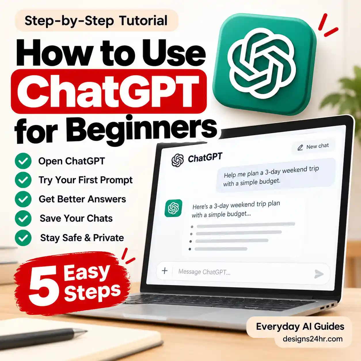 How to use ChatGPT for beginners in 5 easy steps – step-by-step tutorial
