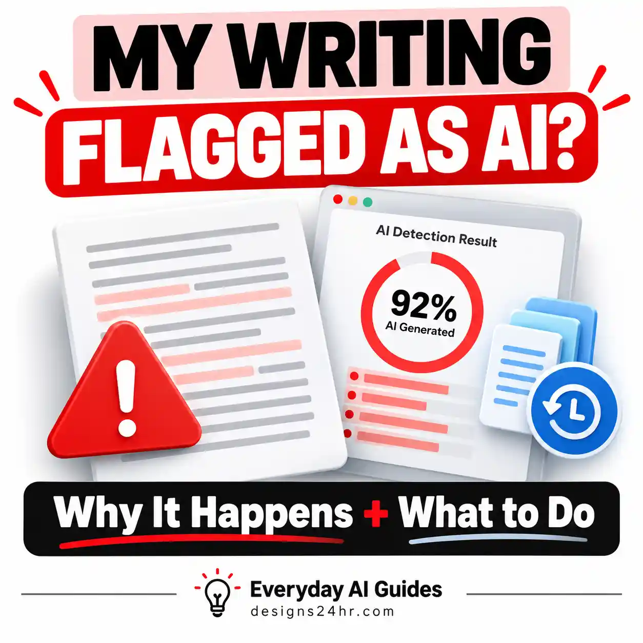 Why is my writing flagged as AI when I wrote it myself? Guide to false positives and next steps.